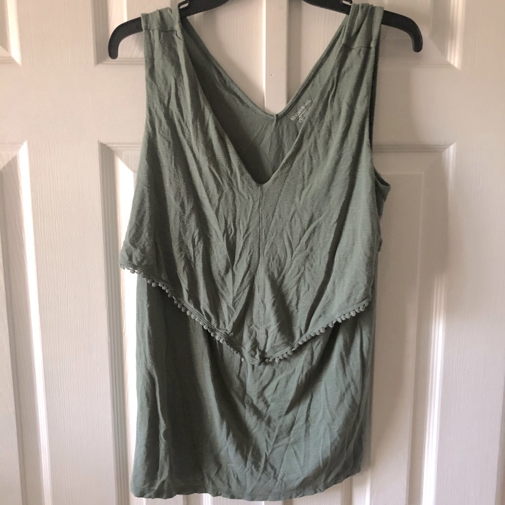 Motherhood sage green nursing tank top size M